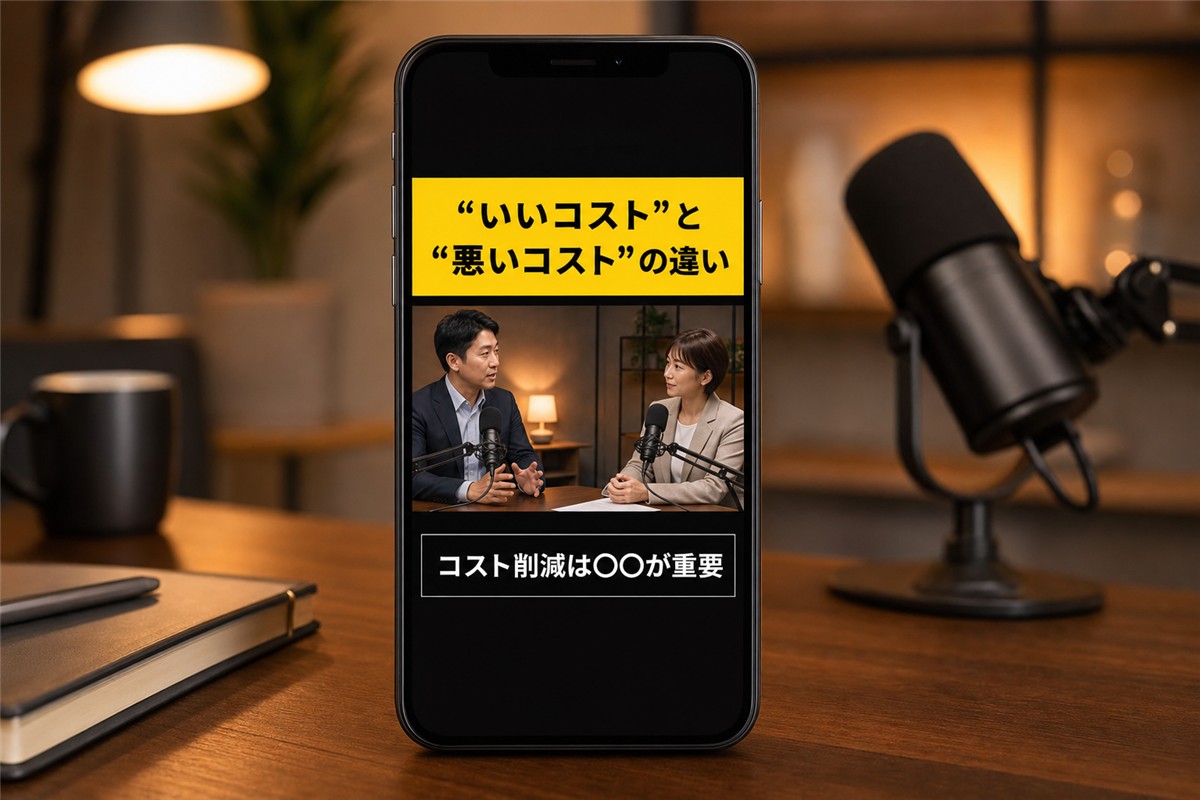 長尺動画から切り抜いたショート動画をスマホで見る様子
